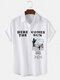 Mens Slogan Cactus Desert Print Button Up Short Sleeve Shirts - White