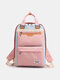 Women Multifunction Splashproof Large Capacity 14 Inch Laptop Bag Backpack - Pink