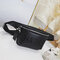 Women Solid Sling Bags Leisure Phone Bags Faux Leather Crossbody Bags Multi-function Fanny Bags - Black