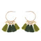Women's Cute Earrings Colorful Tassel Big Circle Gold Coin Earrings - #1