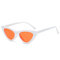Women Retro Cat Eye Sunglasses Outdoor Anti UV Eyeglasses Thin Face HD View Sunglasses - White+Orange