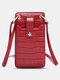 Women Multi-card Slots Alligator Pattern Print 6.5 Inch Phone Bag Crossbody Bag - Red