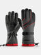 Men Plus Velvet Thicken Full-finger Outdoor Warmth Double Waterproof Windproof Non-slip Touchscreen Gloves - Red