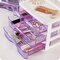 2-4 Layers Cosmetics Desktop Storage Box Office Drawer Plastic Transparent Rack  - Purple