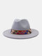 JASSY Men's Felt Fashion Outdoor Casual Sunshade Flat Brim Hat Fedora Hat Bucket Hat - #17
