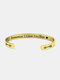 Stainless Steel C-shaped Opening Remember I Love You Mom Mother's Day Gift Bracelets - Gold