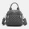 Women Nylon Diamond Crossbody Bag Backpack - Grey