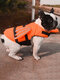 Pet Dog Life Jacket Floating Vest Swimming Safe Preserver Reflective Wing Design - Orange