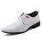 Men Microfiber Leather Non Slip Cap Toe Business Formal Shoes - White