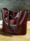Women Vintage Weekender Bag Soft Leather Campus Bag Oversized Shoulder Bag Handbag Tote - Wine Red