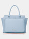 Designer Solid Multifunction Laptop Bag Faux Leather Multi-pocket Waterproof Travel Bag Briefcase Business Handbag Crossbody Bag - Blue
