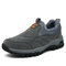 Men Outdoor Waterproof Slip Resistant Warm Lined Slip On Hiking Shoes - Grey