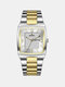 9 Colors Alloy Stainless Steel Men Casual Business Watch Calendar Pointer Quartz Watch - Silver Gold