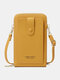 Women RFID Faux Leather Casual Multifunction Touch Screen Crossbody Bag Phone Bag - Yellow