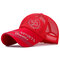 Long-brimmed Sunscreen Baseball Cap Breathable Print Cap  - Red