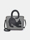 Women Cat Pattern Handbag Crossbody Bag - Grey