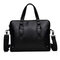 Vintage PU Leather Business Handbag Crossbody Shoulder Bag Briefcase For Men - Black