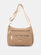 JOSEKO Women's Oxford Cloth Multilayer Lightweight Shoulder Bag Large Capacity Mom Messenger Bag - Khaki
