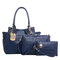 Women Stylish Alligator Pattern 3PCS Handbag Crossbody Bags Clutch Bags - Blue
