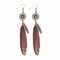 Bohemian Tassel Earring Alloy Feather Long Earrings for Women Gift - Brown