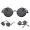 Men Women Round Lens Metal Frame Outdoor UV400 Steampunk Adjustable Polarized Sunglasses  - #08
