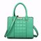 New Simple Plaid Geometric Figure PU Leather Handbag - Green