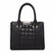 New Simple Plaid Geometric Figure PU Leather Handbag - Black