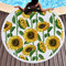 Sunflower Round Beach Towel Blanket Hawaii Hawaiian Tropical Large Microfiber Terry Beach Roundie Palm Circle Picnic Carpet Yoga Mat with Fringe - #9
