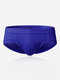 Mens Modal Elastic Fiber Soft Underwear Solid Color Breathable Briefs With Big Pouch - Lake Blue