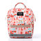 Women Large Capacity Print Insulation Mummy Bag Waterproof Backpack Crossbody Bag - Pink