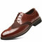 Large Size Men Brogue Carved Leather Splicing Formal Oxfords - Brown