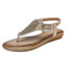 Sequined Casual Bohemian Clip Toe Casual Flat Sandals - Gold