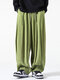 Pantalon large avec coutures unies pour homme - vert
