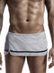 Mens Inside Net Briefs Sexy Towel Shorts Cotton Fleece Apron Design Loose Home Casual Boxer Shorts - Gray