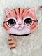 Women Cute Small Tail Cat Printing Coin Purse Wallet - Yellow