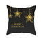 Golden Black Christmas Series Microfiber Cushion Cover Home Sofa Winter Soft Throw Pillow Case - #12