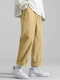 Mens Japan Solid Pocket Loose Casual Pants - Khaki