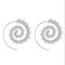Fashion Spiral Earrings Heart-shaped Retro Earrings Exaggerated Gear Women Earrings - Silver