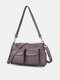 JOSEKO Women's Faux Leather One Shoulder Underarm Tote Double Layer Large Capacity Crossbody Bag - Purple