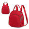 Women Nylon Multi-function Crossbody Bags Travel Backpack Leisure Waterproof Handbags - Wine Red