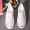Plus Size Rhinestone Decoration Braethable Wearable Flat Casual Shoes - White