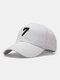 Unisex Cotton Number 7 Pattern Three-dimensional Embroidery Fashion Sunshade Baseball Caps - White
