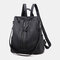 Women Anti-theft Shoulder Bag Solid Backpack - Black