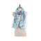 Bali Yarn Scarf Female Sunscreen Chinese Style Scarf Peony Flower Scarf Cotton And Linen New - Blue bottom purple flower