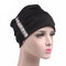 Women Vintage Beanie Hat Windproof Sunscreen Breathable Bonnet Cap Clothing Accessories - Black