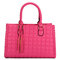 Women Soft Upper Ling Leather Handbag - Rose Red