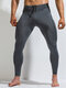 Men Workout Leggings Gym Sports Drawstring Patchwork Wicking Skinny Underpant - Dark Gray