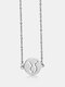 1 Pcs Titanium Steel Zodiac Constellation Round Shape Pendant Necklace - #04