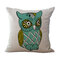 Mehrfarbige Cartoon Cute Owl Pattern Leinen Baumwolle Kissenbezug Home Car Sofa Büro Kissenbezüge - #6