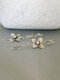 Vintage 925 Silver Plated Flower Earrings Pearl Pendant Earrings - Silver